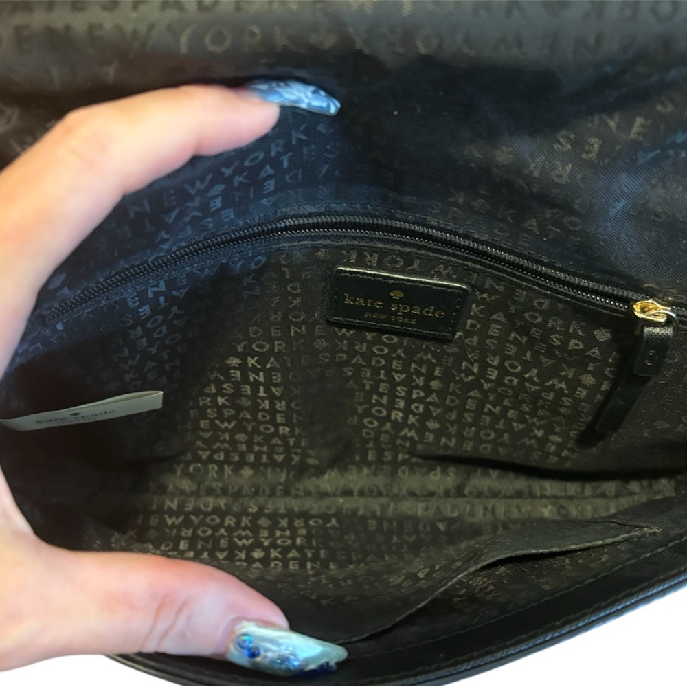 Kate Spade New York flap black leather gold hardware Crossbody bag - Picture 6 of 10